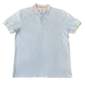 Sun68 Men's Blue Short Sleeve Polo T Shirt Size XL